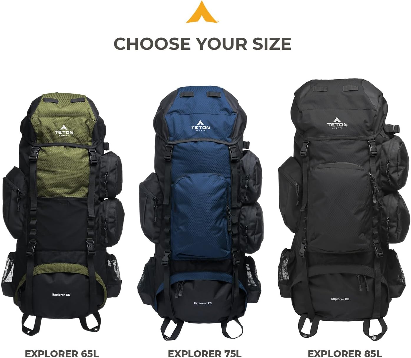 Teton 65L Explorer Internal Frame Backpack for Hiking, Camping, Backpacking, Rain Cover Included, Graphite - Image 6
